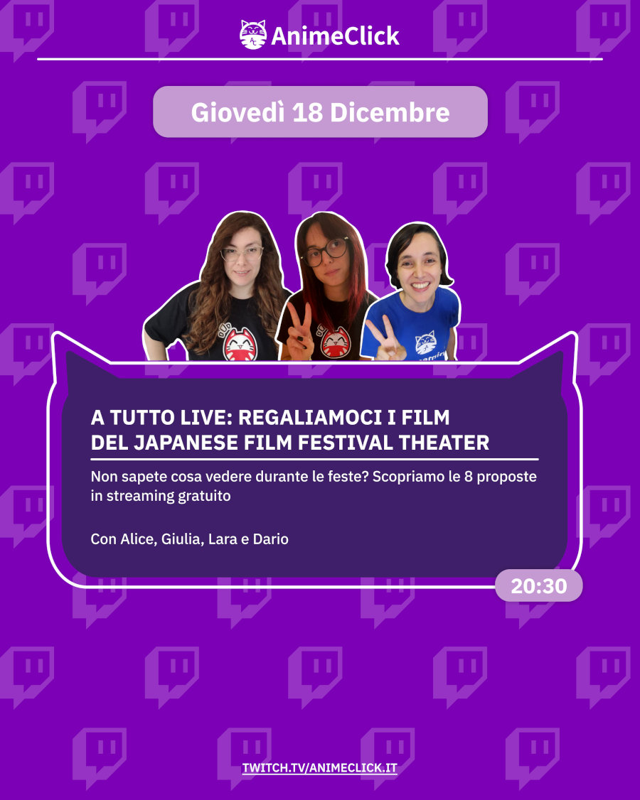 AnimeClick su Twitch: programma dal 15 al 21 dicembre AnimeClick su Twitch: programma dal 15 al 21 dicembre